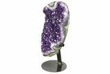Amethyst Geode Section With Metal Stand - Uruguay #153479-4